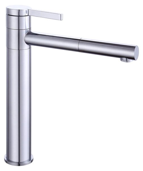 Rubinetto per lavabo - Modello alto - Bocca girevole a 360° - Montaggio a vista - Corpo e valvola in acciaio inossidabile - Attacco G3/8 - Argento
