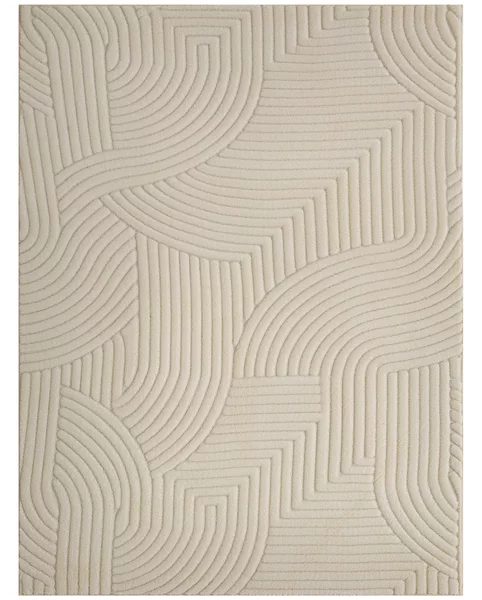 HOMCOM Tappeto da soggiorno con disegni geometrici, soffice e antiscivolo, 160 x 120 cm, Crema | Aosom Italy