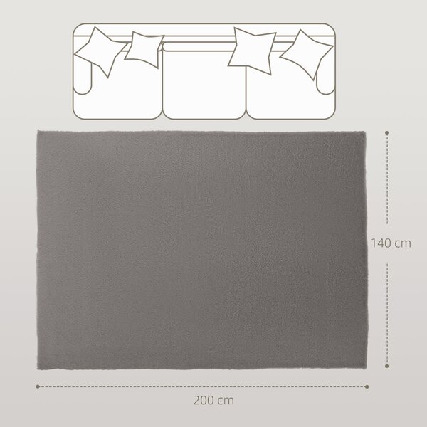 HOMCOM Tappeto da soggiorno, lavabile in lavatrice e antiscivolo, 200 x 140 cm, Grigio chiaro | Aosom Italy