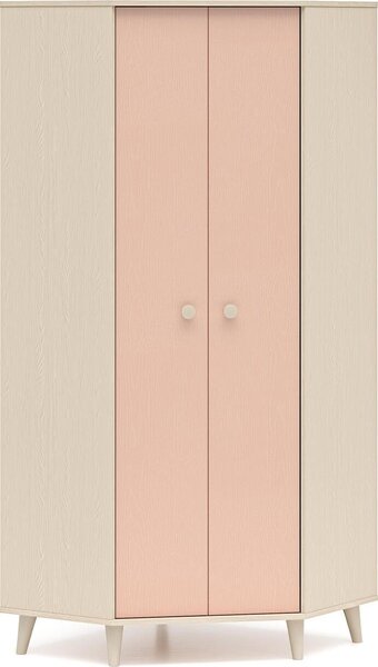 FURNLUX Armadio per bambini Mevel Rosa e Beige 80cm / Colore principale: Rosa / Dimensioni: 80 x 190 x 80 cm