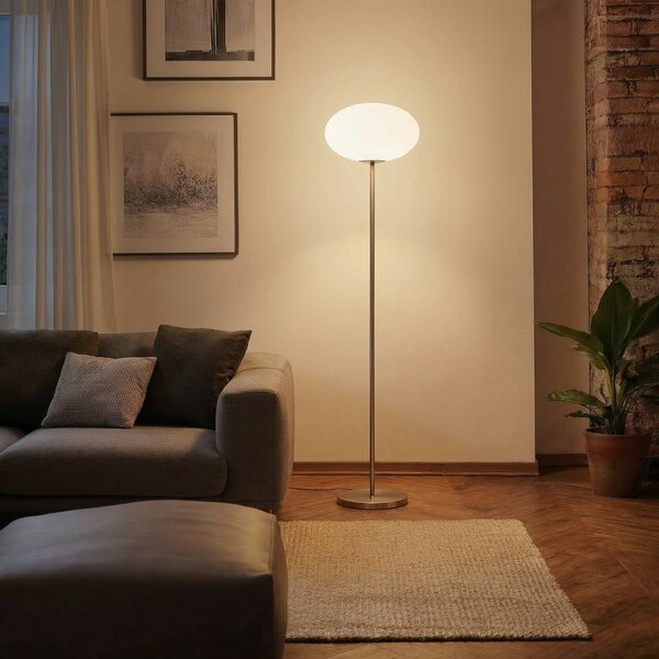 Lampada da terra Sonika Lindby, Alluminio / Grigio / Zincato, Soggiorno / Sala da pranzo, Metallo, Lampada da terra