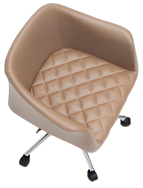 Sedia da ufficio beige di design Sedie da ufficio con braccioli esclusivi Poltrona girevole