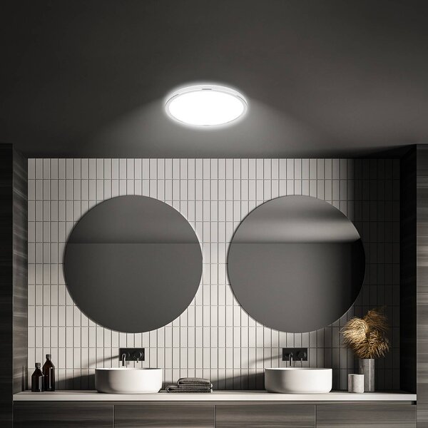 Briloner Plafoniera Pulap, Cromo / Argento, Bagno, Metallo, Moderno, Plafoniera