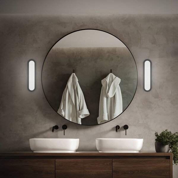 Briloner Applique da parete Pil, Nero, Bagno, Plastica, Moderno, Applique