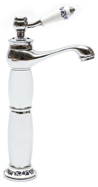 Rubinetto per lavabo - Miscelatore monocomando - Acqua calda/fredda - Ottone - Cartuccia in Vetroceramica - Montaggio a colonna - Attacco G3/8 - Argento