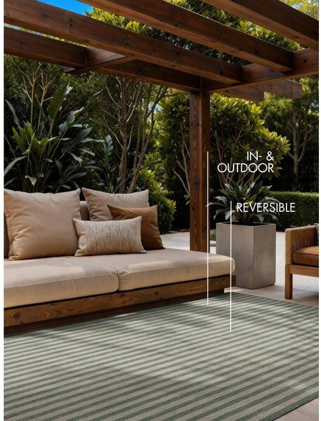 Tappeto da interno/esterno verde/color crema 160x230 cm Haringey Linley – Ted Baker