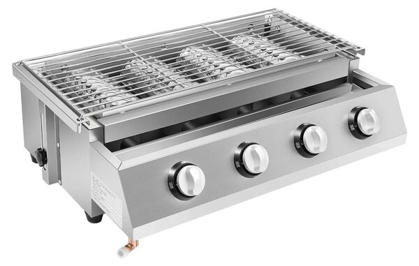 Barbecue a gas - Barbecue da esterno - Acciaio inossidabile - Accensione elettrica - Gas liquido (GPL) - Da tavolo o indipendente - Blu