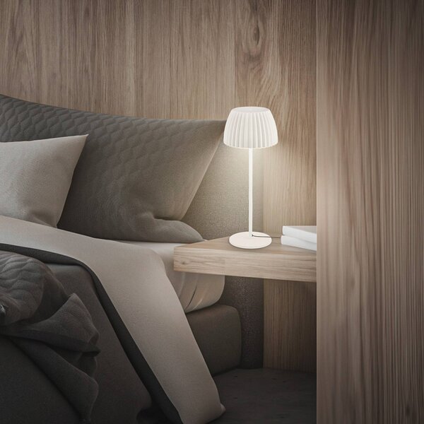 Briloner Lampada da tavolo a LED Loca, dimmerabile, Bianco / Opale, Soggiorno / Sala da pranzo, Metallo, Moderno, Lampada da tavolo LED