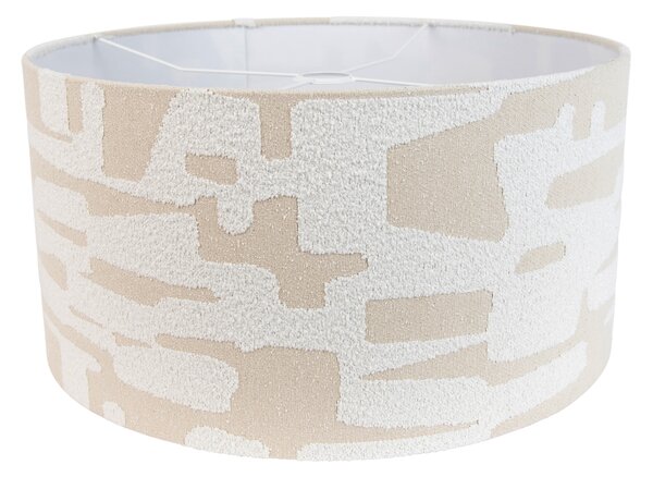 Paralume in tessuto bianco con strisce beige 50/50/25
