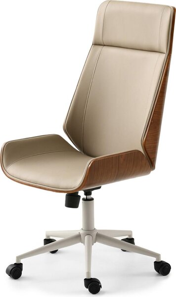 Sedia girevole AURY - noce / beige scuro / grigio