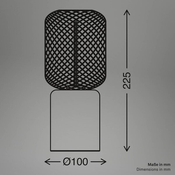 Briloner Lampada da comodino Rist, Nero, Soggiorno / Sala da pranzo, Metallo, Moderno, Lampada da tavolo