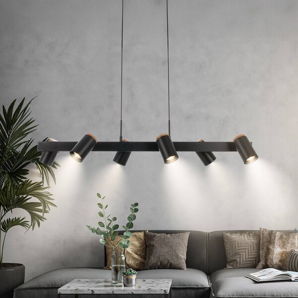 Briloner Lampada a sospensione Duta, dimmerabile, Nero, Soggiorno / Sala da pranzo, Metallo, Moderno, Lampada a sospensione