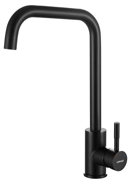 Miscelatore per cucina, girevole a 360°, facile da installare, colore nero, attacco G3/8