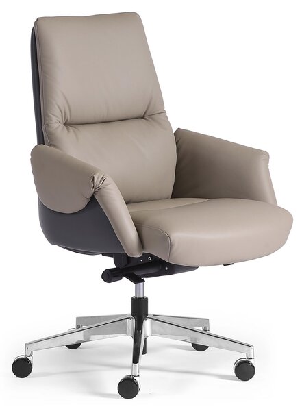 Sedia direzionale grigia comoda, moderna ed ergonomica