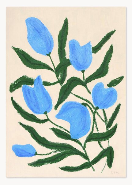 Stampa digitale incorniciata Blue Tulips