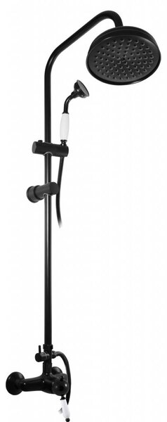Miscelatore per doccia con soffione e doccetta, Colore: nero opaco, Dimensioni: 150 mm (L581.5/3CMAT)