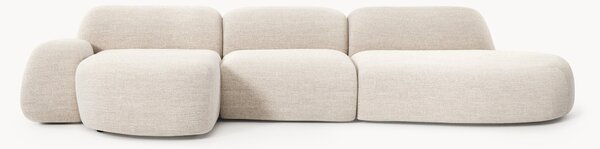 Divano angolare componibile 4 posti in bouclé con chaise longue Wolke