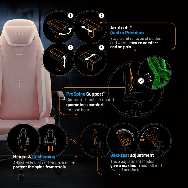 Sedia Gaming Rosa Diablo X.Eye Prime Akira Pink
