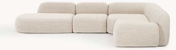 Divano angolare componibile XL in bouclé con chaise longue Wolke