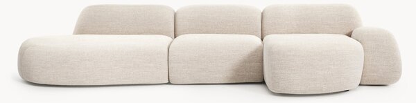 Divano angolare componibile 4 posti in bouclé con chaise longue Wolke