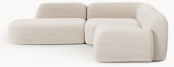 Divano angolare componibile 4 posti in bouclé con chaise longue Wolke