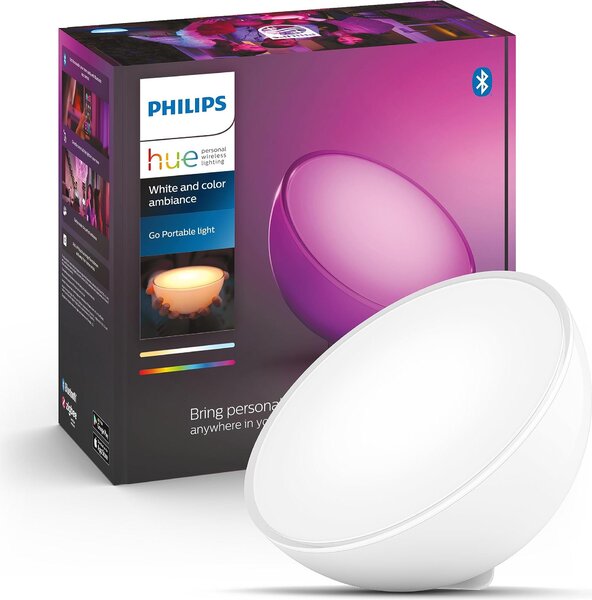 Philips Hue Go White and Color Smart Portable Lamp - Bluetooth Compatible - Alexa. Google and Apple HomeKit