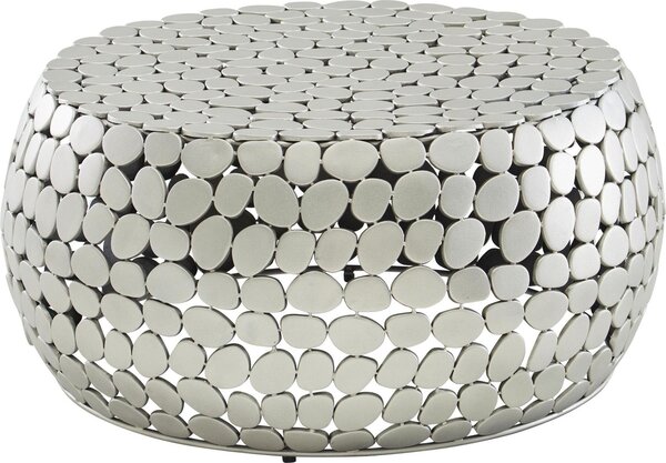 Tavolino in metallo argento 66x66x32 cm tavolino in alluminio | Wohnling