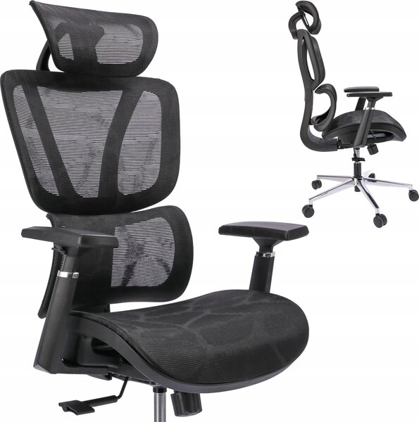 JUMI sedia da ufficio ergonomica NEOVA sedia da ufficio regolabile per scrivania nero braccioli