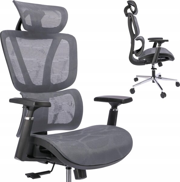 JUMI sedia da ufficio ergonomica NEOVA sedia da ufficio regolabile per scrivania grigio braccioli
