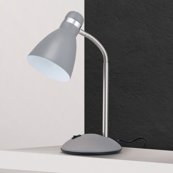 Orion - Lampada da tavolo SCHOOL 1xE27/40W/230V grigia/cromo opaco