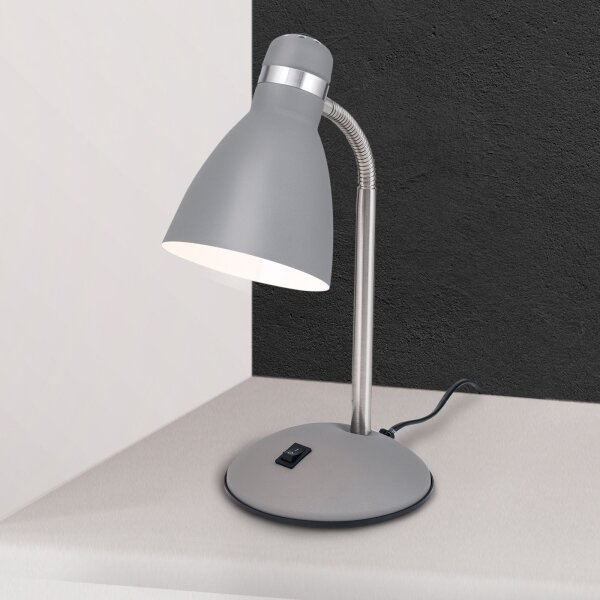 Orion - Lampada da tavolo SCHOOL 1xE27/40W/230V grigia/cromo opaco