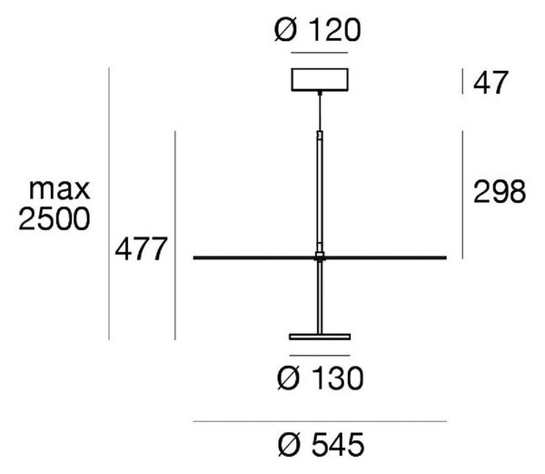 Linea Light Lampada LED a sospensione Stilo_P, nera, Ø 55 cm, IP40 dimmerabile, Nero, Soggiorno / Sala da pranzo, Alluminio, Moderno