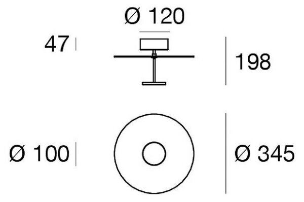 Linea Light Plafoniera a LED Stilo_S, dimmerabile, Nero, Soggiorno / Sala da pranzo, Alluminio, Moderno, Plafoniera LED
