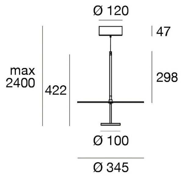 Linea Light Lampada LED a sospensione Stilo_P, nera, Ø 35 cm, IP40 dimmerabile, Nero, Soggiorno / Sala da pranzo, Alluminio, Moderno