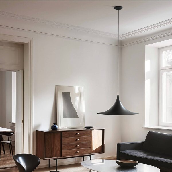 Linea Light Lampada a sospensione Morgana, dimmerabile, Nero, Soggiorno / Sala da pranzo, Alluminio, Moderno, Lampada a sospensione