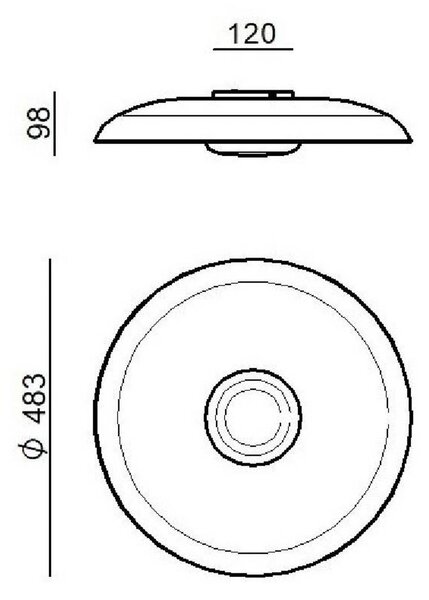 Linea Light Plafoniera a LED Basin_P, dimmerabile, Nero, Soggiorno / Sala da pranzo, Alluminio, Moderno, Plafoniera LED