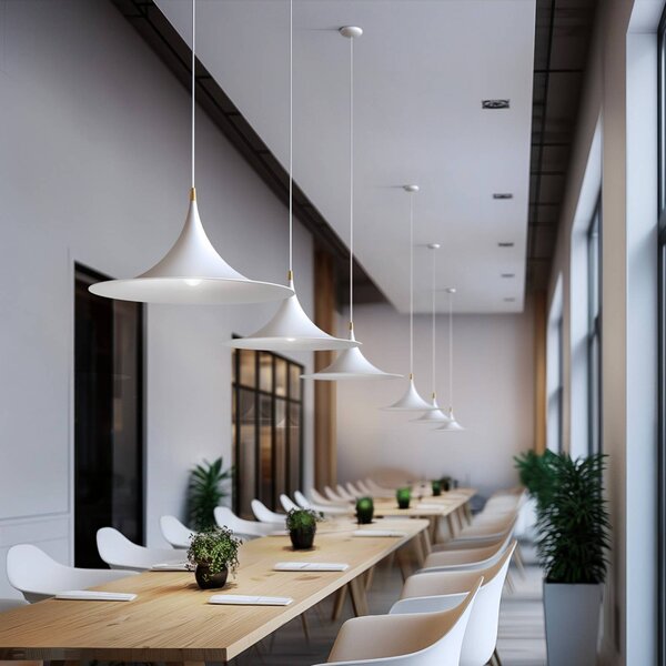 Linea Light Lampada a sospensione Morgana, dimmerabile, Bianco / Opale, Soggiorno / Sala da pranzo, Alluminio, Moderno, Lampada a sospensione