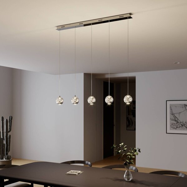 Lampada a sospensione in vetro Hayley Lucande, Chiaro / Trasparente, Soggiorno / Sala da pranzo, Vetro, Moderno, Lampada a sospensione