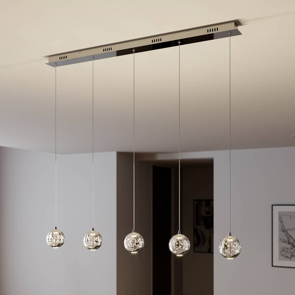 Lampada a sospensione in vetro Hayley Lucande, Chiaro / Trasparente, Soggiorno / Sala da pranzo, Vetro, Moderno, Lampada a sospensione