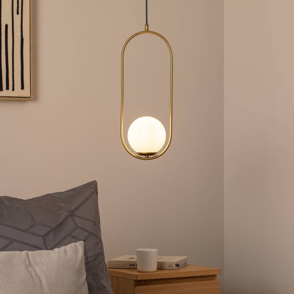 Lampada a sospensione in vetro Opviq, dimmerabile, Ottone / Oro, Soggiorno / Sala da pranzo, Vetro, Moderno, Lampada a sospensione