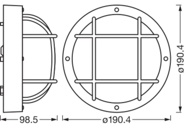 Osram - Applique da esterno BULKHEAD 1xE27/10W/230V diam. 19 cm IP54 nero