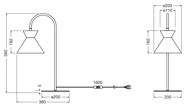 Osram - Lampada da tavolo DECOR WAIST 1xE27/40W/230V nera