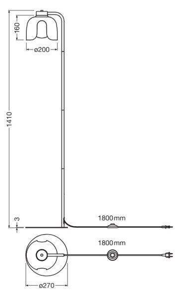 Osram - Lampada da terra DECOR COROLLE 1xE27/15W/230V arancione
