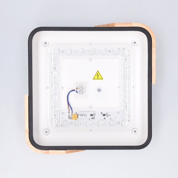 Brilagi - Plafoniera a LED PILANA LED/24W/230V rovere/nero 32x32 cm