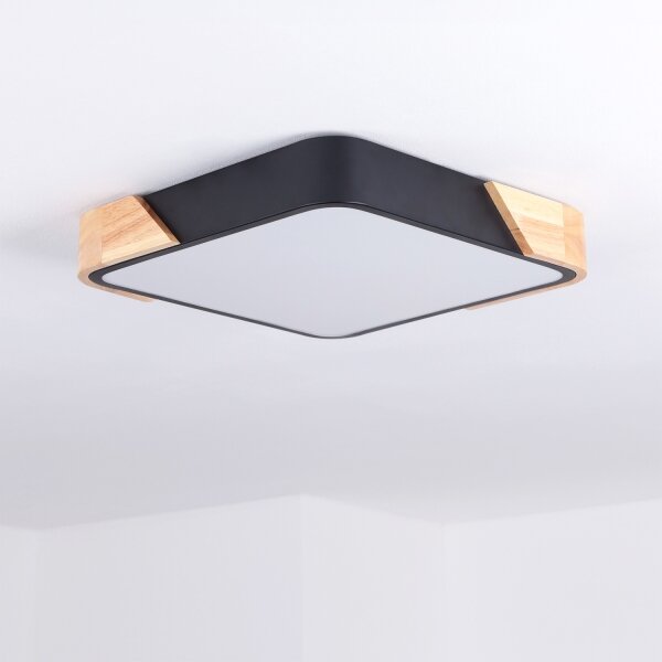 Brilagi - Plafoniera a LED PILANA LED/24W/230V rovere/nero 32x32 cm