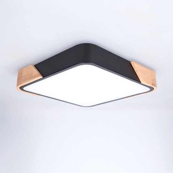 Brilagi - Plafoniera a LED PILANA LED/24W/230V rovere/nero 32x32 cm