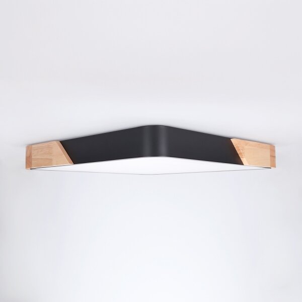 Brilagi - Lampada LED dimmerabile PILANA LED/48W/230V rovere/nero 42x42 cm + telecomando