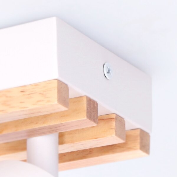 Brilagi - Faretto SELE WOOD ACOUSTIC 4xGU10/30W/230V bianco/legno