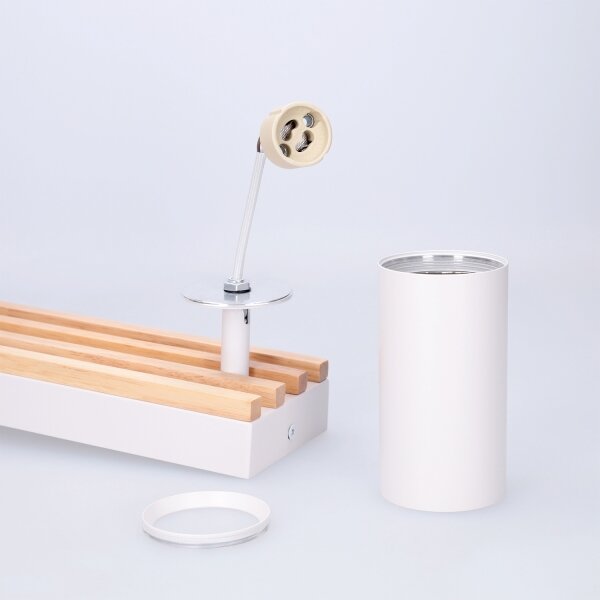 Brilagi - Faretto SELE WOOD ACOUSTIC 4xGU10/30W/230V bianco/legno