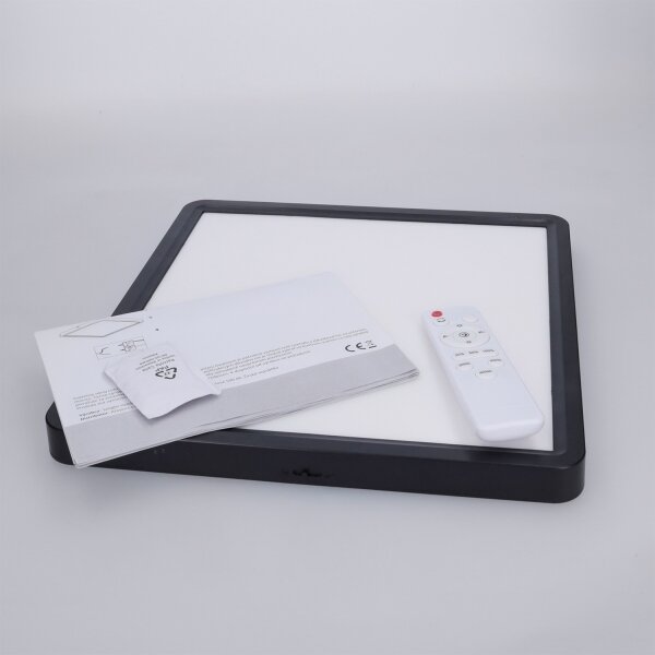 Brilagi - Plafoniera LED dimmerabile ESTELA SQUARE LED/36W/230V 31x31 cm nero + telecomando